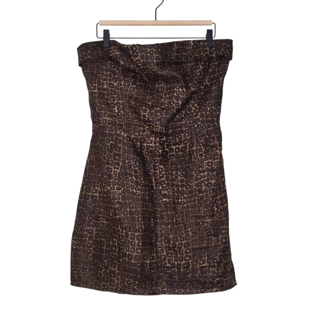 Reformation Madilyn Mini Dress Vesuvio Brown Strapless Linen Size 10‎ - Picture 2 of 8